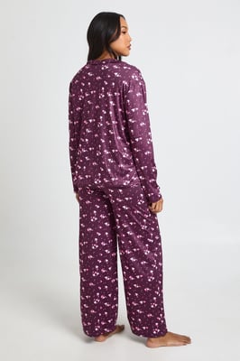 Maternity Heart Print Long Sleeve Shirt & Trouser Pyjama Set