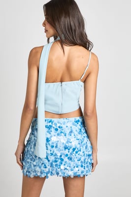 Matte Mixed Sequin Mini Skirt