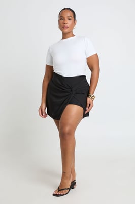Plus Lace Detail Twist Skort