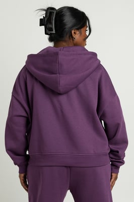 Plus Contrast Drawcord Zip Up Hoodie