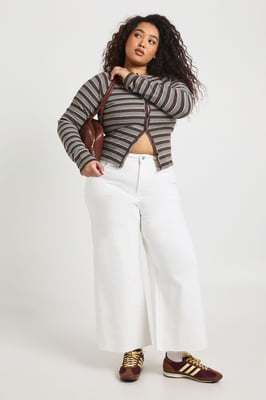 The Plus High Waist Cropped Wide Leg Jean