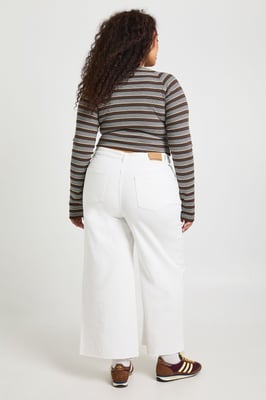 The Plus High Waist Cropped Wide Leg Jean