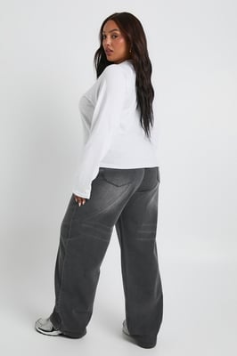 Plus Elasticated Waist Wide Leg Jean