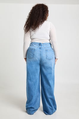 Plus Basics High Waist Wide Leg Jean