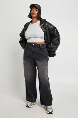 Plus Adjustable Waist Wide Leg Jean
