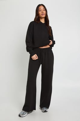 Tall Neck Detail Sweatshirt Wide Leg Tracksuit Tracksuit