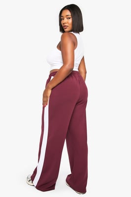 Plus Supersoft Contrast Stripe Wide Leg Trouser