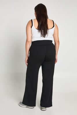 Plus Jersey Fold Over Waist Wide Leg Trouser