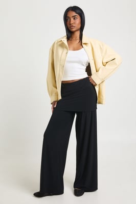 Skirt Layered Wide Leg Trouser