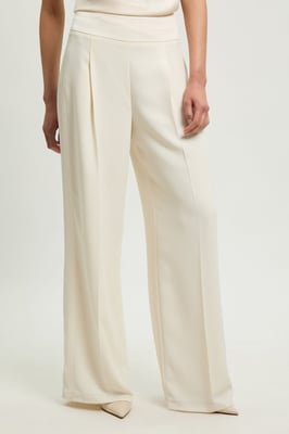 Satin Back Crepe Tailored Wide Leg Trouser