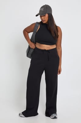 Plus Rib Wide Leg Trouser