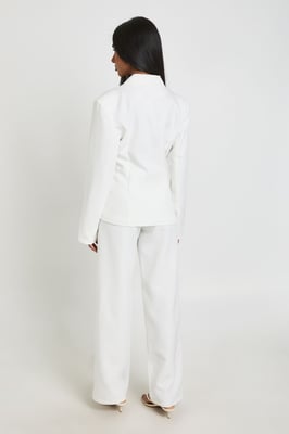 Pleat Front Wide Leg Tailored Trousers