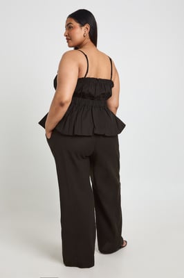Plus Beaded Detail Tie Wide Leg Trouser