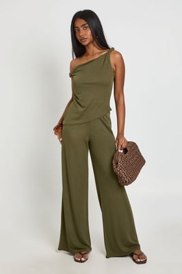 Crepe Off The Shoulder Wide Leg Co ord
