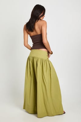 Linen Look Extreme Wide Leg Trousers