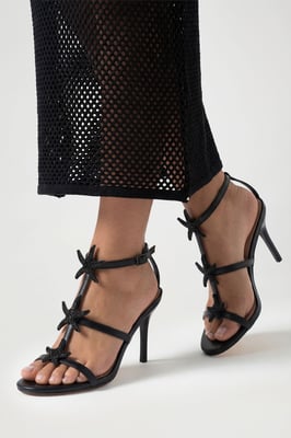 Embellished Triple Starfish Trim Strappy Heels