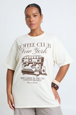 Plus Coffee New York Printed T Shirt