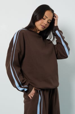 Double Side Striped Oversized Sweatshirt
