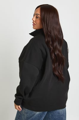 Plus Oversized Half Zip Sweatshirt