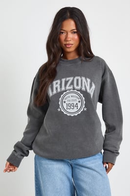 Arizona Printed Washed Oversized Sweatshirt