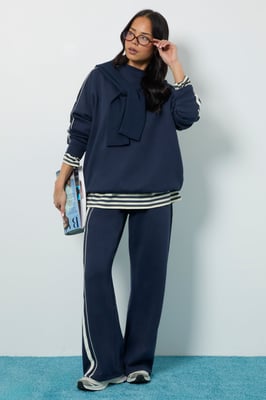 Double Side Striped Oversized Sweatshirt
