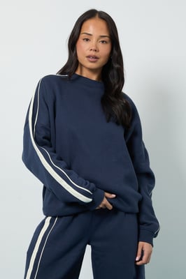 Double Side Striped Oversized Sweatshirt