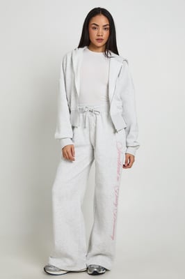Sweetheart Printed Fitted Zip Through Hoodie And Jogger Tracksuit