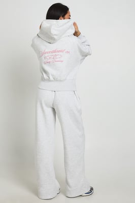 Sweetheart Printed Fitted Zip Through Hoodie And Jogger Tracksuit
