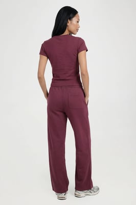 Cap Sleeve Fitted Top And Straight Leg Jogger Tracksuit