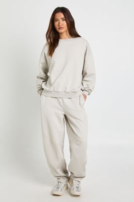 Seam Detail Sweatshirt Barrel Jogger Tracksuit