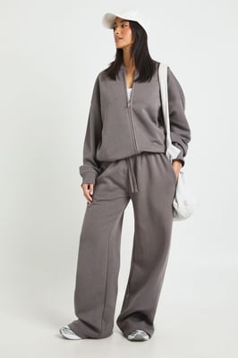 Petite Bomber Jacket Wide Leg Jogger Tracksuit
