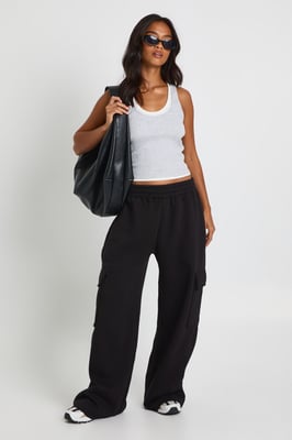 Petite Wide Leg Cargo Joggers