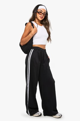 Petite Tricot Side Stripe Tape Straight Leg Jogger