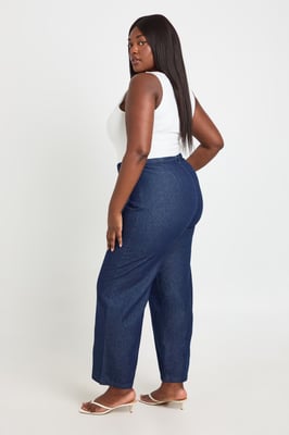 Plus Chambray Tie Detail Trouser