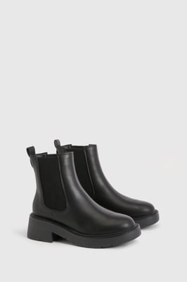Tab Detail Chunky Chelsea Boots