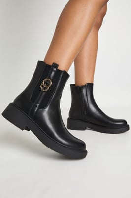 Buckle Detail Chunky Chelsea Boots