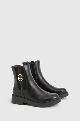 Buckle Detail Chunky Chelsea Boots