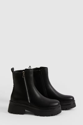 Chunky Zip Detail Chelsea Boots