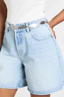 Silver Hammered Chain Belt