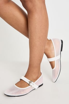 Mesh Mary Jane Ballet Flats