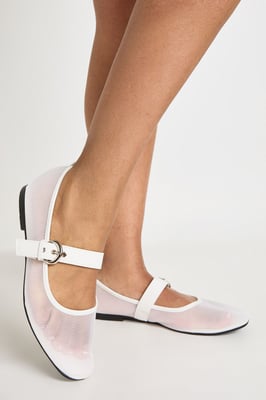 Mesh Mary Jane Ballet Flats