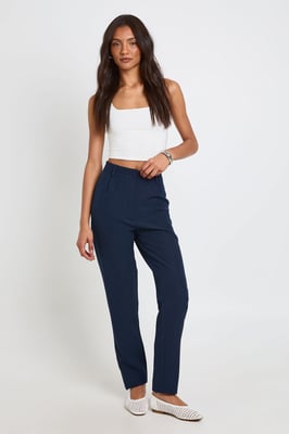 Tall High Waist Tapered Tailored Suit Trousers