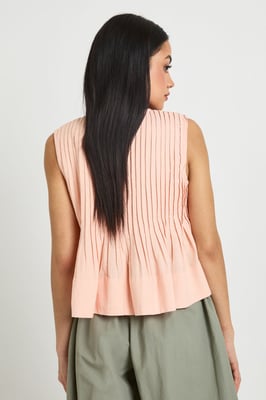 Linen Look Pleated Top