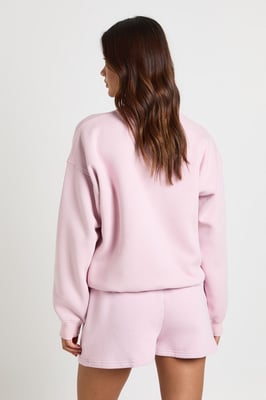 Washed Crew Neck Sweatshirt Short Tracksuit