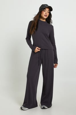 Rib Long Sleeve High Neck Tracksuit