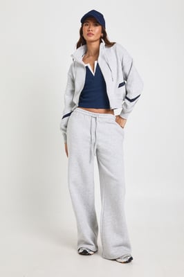 Funnel Neck Contrast Panel Sweatshirt Tracksuit