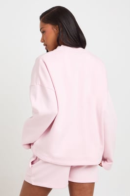 Henley Neck Sweatshirt Short Tracksuit