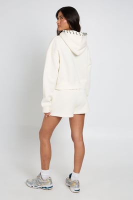 Stitch Detail Zip Through Hoodie Short Tracksuit