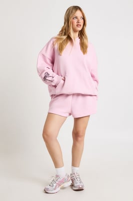 Petite Embroidered Bow Hooded Short Tracksuit