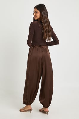 Satin Elasticated Waist Volume Trousers